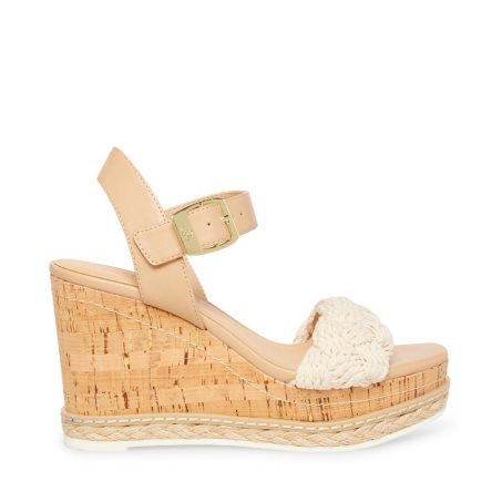 Brown Steve Madden Junee-w Natural Women's Heels Sandals | PH 5826VPH